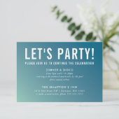 PARTY CELEBRATION KARTE Moderne blaue Pfefferminzn (Stehend Vorderseite)