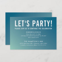 PARTY CELEBRATION KARTE Moderne blaue Pfefferminzn