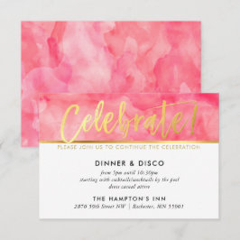 PARTY CELEBRATION Koralle rosa Aquarellgoldart Einladung