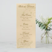Party Celebration Menu| Elegantes dunkles Ecru-Set Einladung (Stehend Vorderseite)