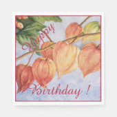 Party Celebration Orange Chinese Lantern Blume Serviette (Vorderseite)