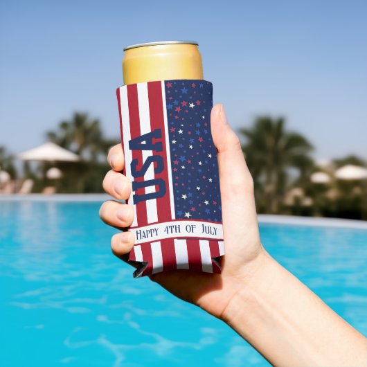 Party Celebration Patriotic USA Happy 4. Juli Selters Dosenkühler (In Situ Pool)