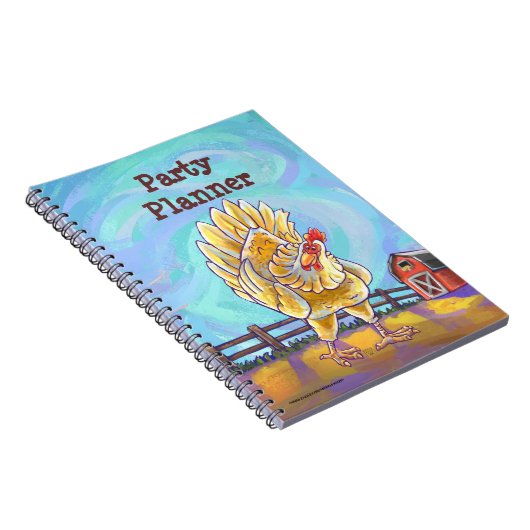 Party-Center für Hühner Notizblock (Rechte Seite)