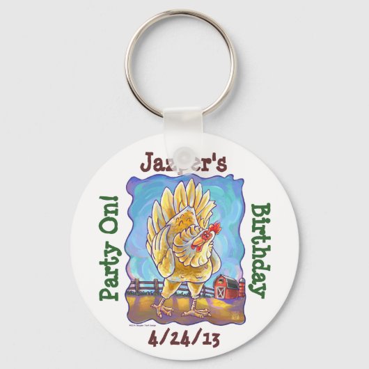 Party-Center für Hühner Schlüsselanhänger (Vorderseite)