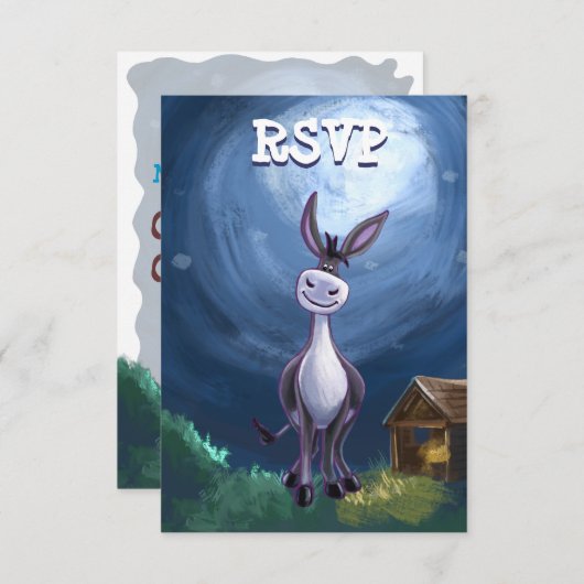 Party-Center von Donkey Einladung (Vorne/Hinten)