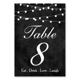 Party "Chalkboard Fairy Lights & Hearts" Tabelle 8 Tischnummer