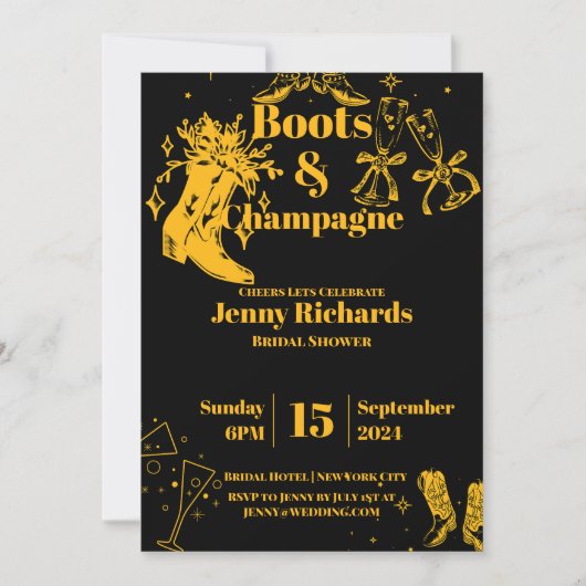 Party Champagne Einladung (Vorderseite)