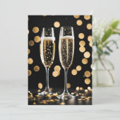 Party Champagner-Brille im Neujahr Einladung (Stehend Vorderseite)