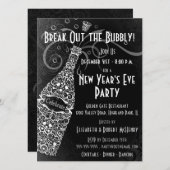 Party Champagner-Feier im Neujahr Einladung (Vorne/Hinten)