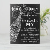 Party Champagner-Feier im Neujahr Einladung (Stehend Vorderseite)