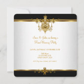 Party Chandelier Rich Gold Black Einladung (Rückseite)
