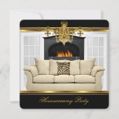 Party Chandelier Rich Gold Black Einladung (Vorderseite)