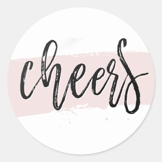PARTY CHEERS handgeschriebene Skriptart schwarz pi Runder Aufkleber (Vorderseite)