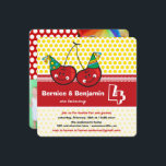 Party Cherries Kids Twins Joint Birthday Foto Einladung<br><div class="desc">Eine originelle und einfache Cartoon-Illustration von zwei stilvollen Cartoon niedlichen und fröhlichen Zwillingskirschen mit Geburtstagspartien. Dieses geschlechtsneutrale und lustige sommerliche Themendesign ist für Kinder und Kinder geeignet. Der Hintergrund kann in eine beliebige Farbe geändert werden. Entworfen / Original-Kunstwerk von fat*fa*tin. Einfach mit eigener Textnachricht, Name, Foto oder Bild personalisieren. Weitere...</div>