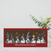 Party Chickadee Weihnachtsflachkarte Feiertagskarte (Stehend Vorderseite)
