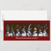 Party Chickadee Weihnachtsflachkarte Feiertagskarte (Vorne/Hinten)