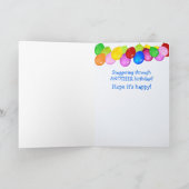 Party Chicken Funny Geburtstagskarte Karte (Innenseite)