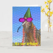 Party Chicken Karte (Gelbe Blume)