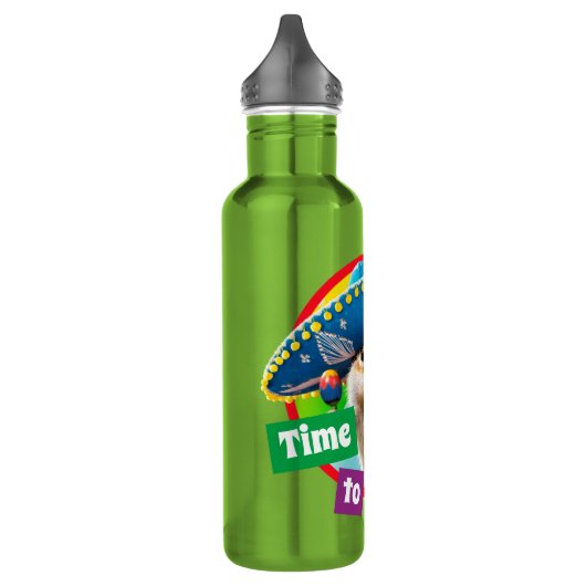 Party Chipmunk in Sombrero Edelstahlflasche (Links)