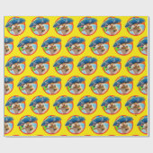 Party Chipmunk in Sombrero Geschenkpapier (Flach)