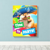 Party Chipmunk in Sombrero Leinwanddruck (Insitu (Holzboden))