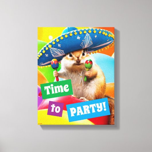 Party Chipmunk in Sombrero Leinwanddruck (Vorderseite)