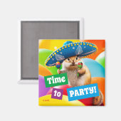 Party Chipmunk in Sombrero Magnet (Vorderseite/Rückseite)