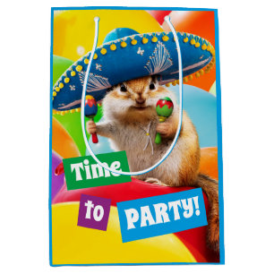 Party Chipmunk in Sombrero Mittlere Geschenktüte