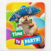 Party Chipmunk in Sombrero Mousepad (Vorne)