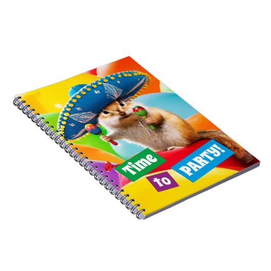 Party Chipmunk in Sombrero Notizblock (Rechte Seite)