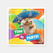 Party Chipmunk in Sombrero Serviette (Vorderseite)