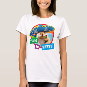 Party Chipmunk in Sombrero T-Shirt