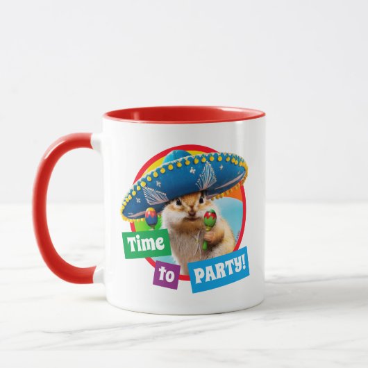 Party Chipmunk in Sombrero Tasse (Links)