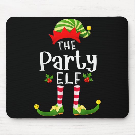 Party Christmas Elf Matching Pajama X-mas Party Mousepad (Vorne)