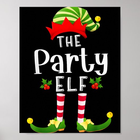 Party Christmas Elf Matching Pajama X-mas Party Poster (Vorne)