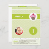 PARTY CIRCLES: cupcake 2 Einladungspostkarte (Vorne/Hinten)