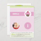 PARTY CIRCLES: Cupcake 3 Einladungspostkarte (Vorne/Hinten)