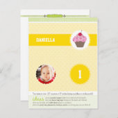 PARTY CIRCLES: Cupcake 4 Einladungspostkarte (Vorne/Hinten)