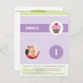 PARTY CIRCLES: Cupcake 5 Einladungspostkarte (Vorne/Hinten)