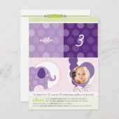 PARTY CIRCLES:: Elefant + Ballons 6 Einladungspostkarte (Vorne/Hinten)