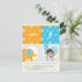 PARTY CIRCLES: Elefanten + Ballons 2 Einladungspostkarte (Stehend Vorderseite)