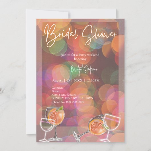 Party & Cocktail Brautparty Wochenende Einladung (Vorderseite)