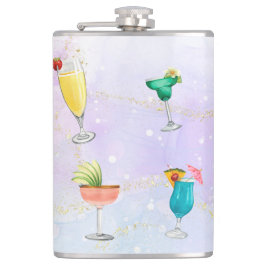 Party-Cocktail-Drinks mit hellen Regenbogenfarben Flachmann