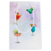 Party-Cocktail-Drinks mit hellen Regenbogenfarben Mittlere Geschenktüte (Vorderseite)