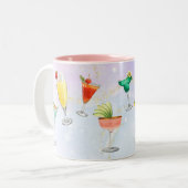 Party-Cocktail-Drinks mit hellen Regenbogenfarben Zweifarbige Tasse (Vorderseite Links)