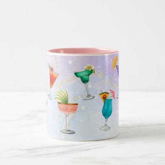 Party-Cocktail-Drinks mit hellen Regenbogenfarben Zweifarbige Tasse (Mittel)