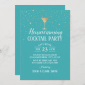 Party Cocktail in der Housewarming Elegantes Türki Einladung (Vorne/Hinten)