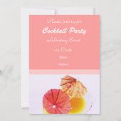 Party-Cocktail mit farbigen Papierschirmen Einladung (Rückseite)