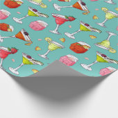 Party Cocktails Muster Geschenkpapier (Ecke)