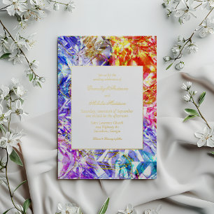 Party Color Diamond Rainbow Edelstone Hochzeit Folieneinladung